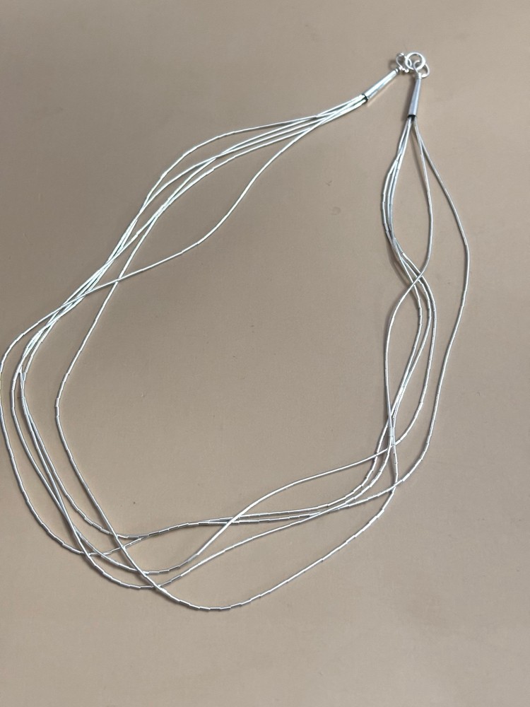 5 Strand Liquid Silver Necklace