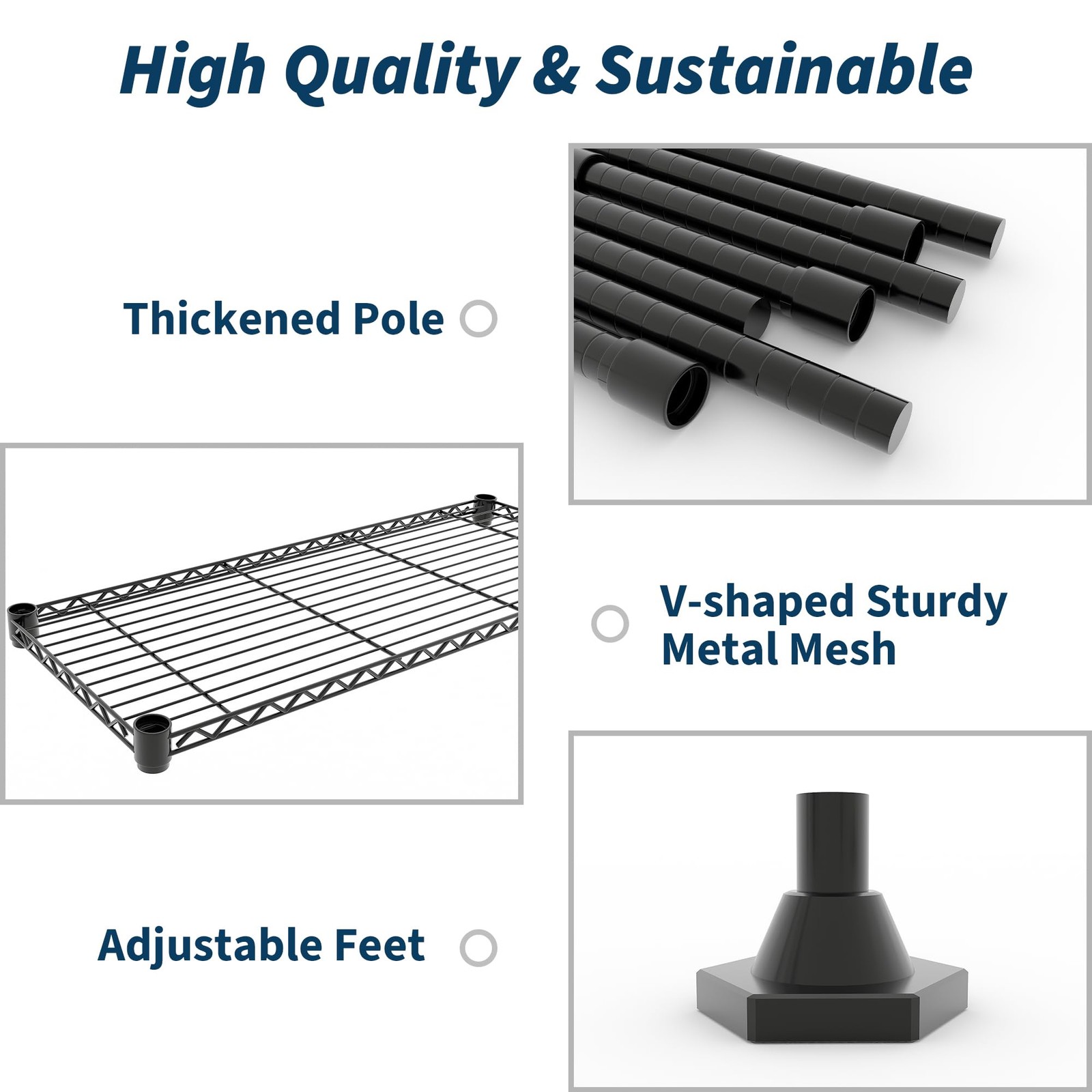 5-Tier Metal Storage Shelves Shelving Unit Garage Shelf Standing Storage Rack