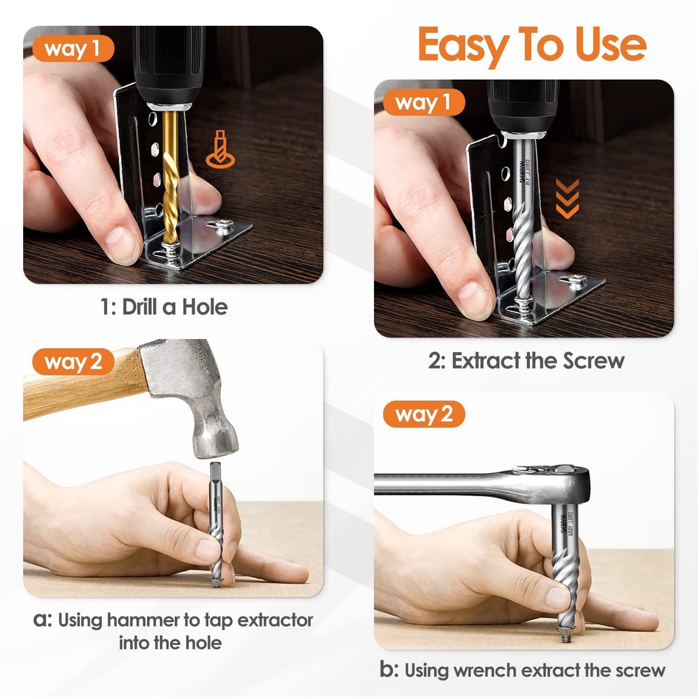 5Pcs Screw Extractor Set Spiral 5PCS Set, ‎screw
