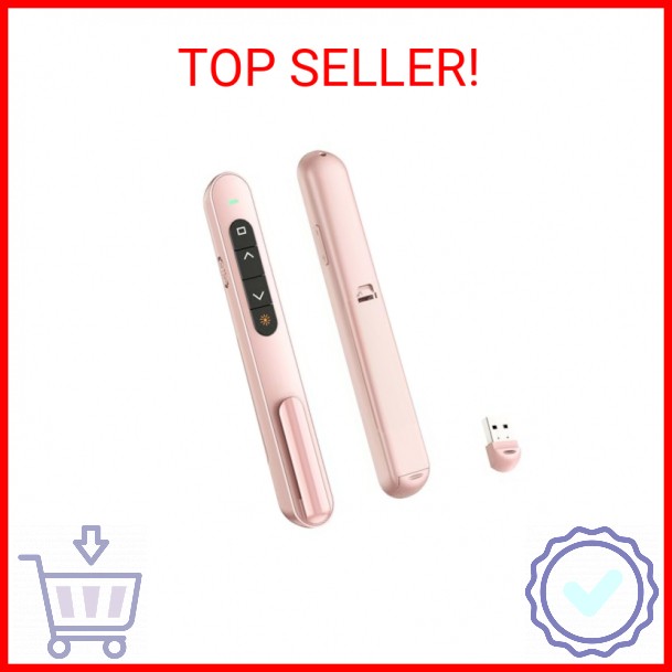 QUI Presentation Clicker for PowerPoint, RF 2.4GHz USB Wireless Presenter Remote