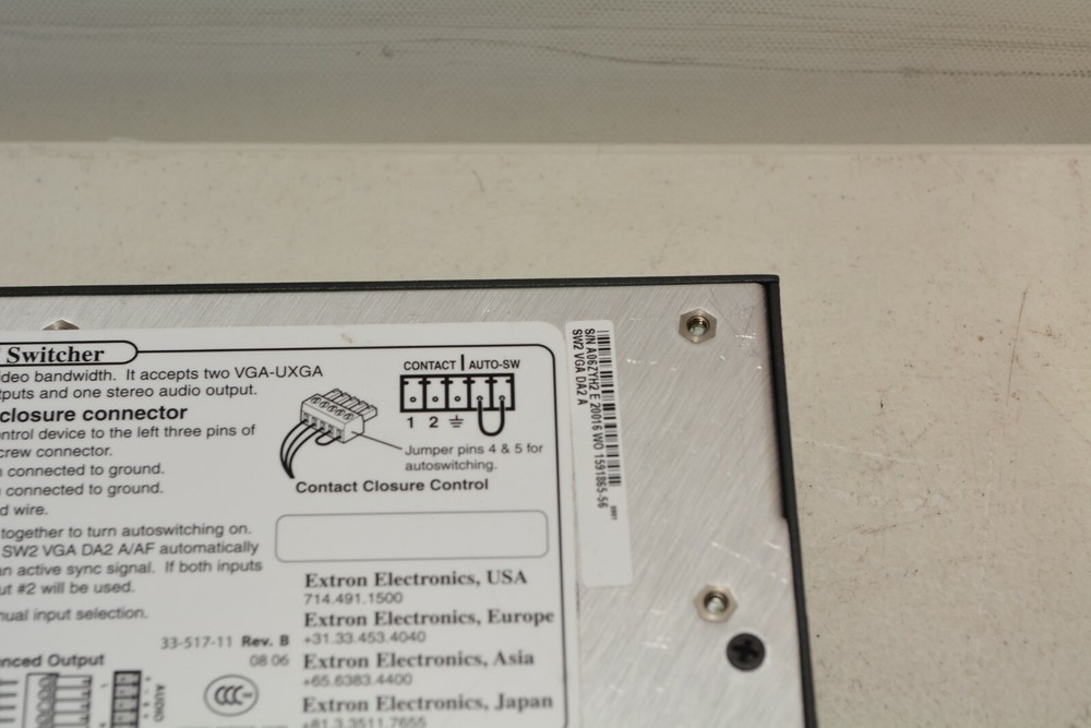 Extron Switch Active SW2 VGA DA2 A A/AF Switcher