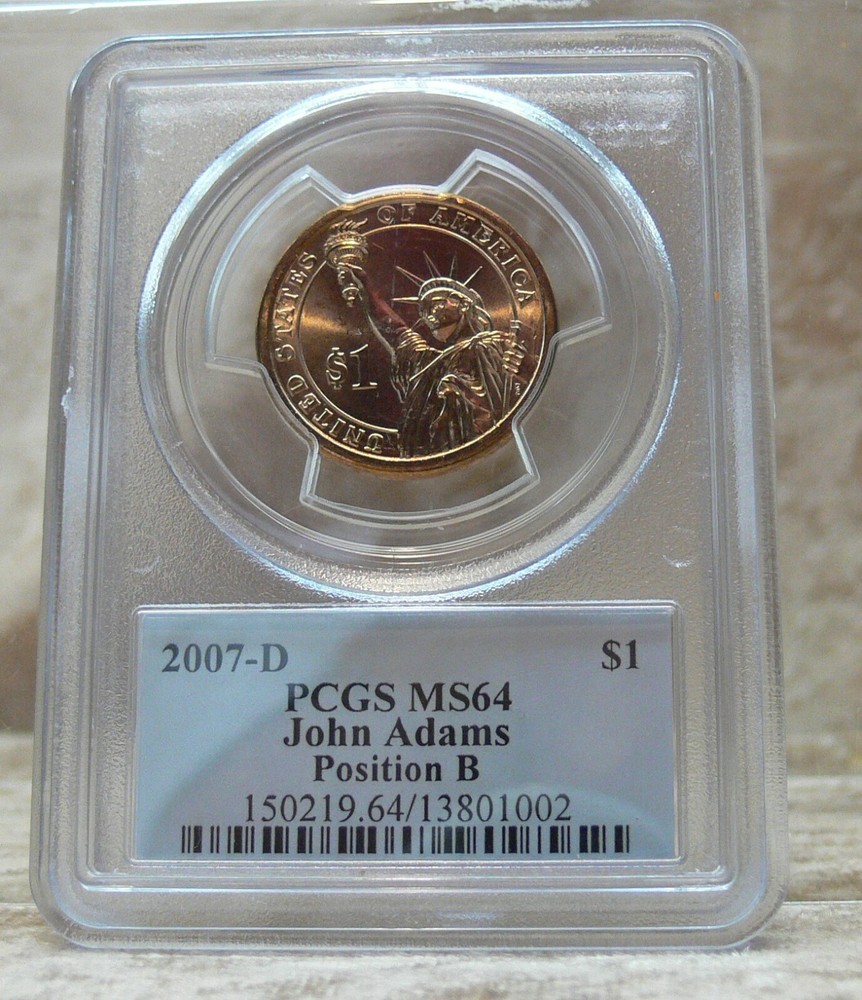 2007-D $1 JOHN ADAMS PCGS MS64 POSITION B