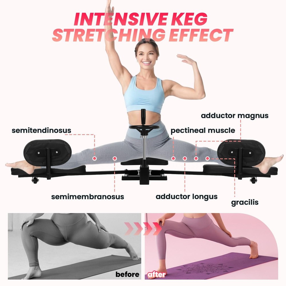 0-240° Adjustable Leg Stretch Machine w/ 360°Hand Wheel Training Machine