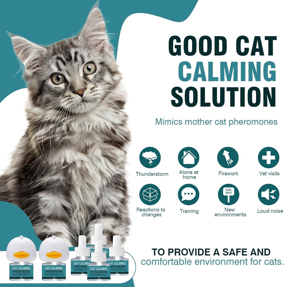Cat Calming Diffuser 8 in 1 Multicat Pheromone Diffuser Pheromones to Calm St...