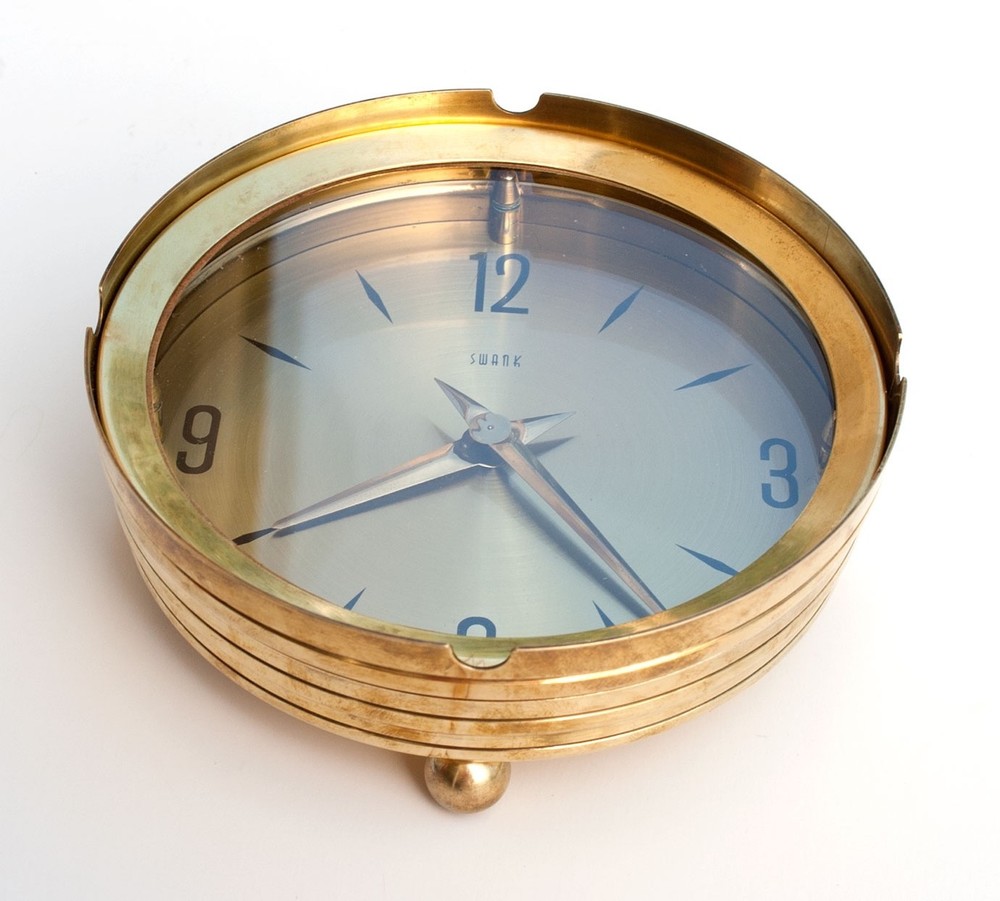 SWANK BRASS VINTAGE CLOCK