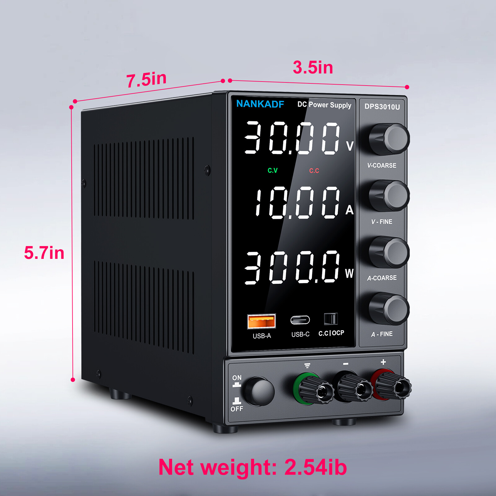 Adjustable DC 0-30/60120V 0-3/5/10A Lab Power Supply Variable Bench Switching