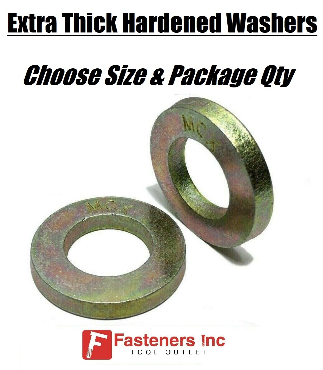 (Choose Size) Extra Thick Flat Washers SAE Grade 8 Hardened Washers Mil-Carb