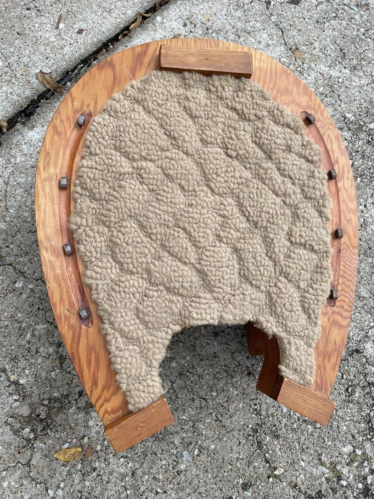 Antique primitive horse shoe Foot Rest Step Stool Solid Wood