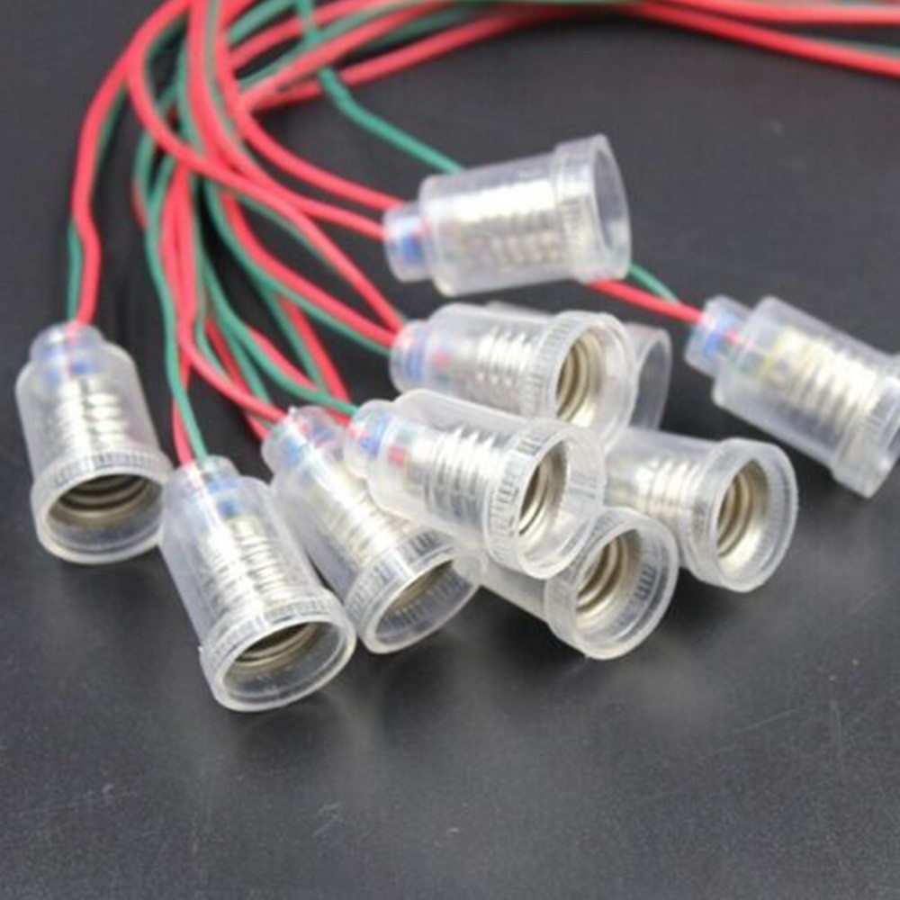 10X E10 LED Screw-Mount Small Bulbs Holder with Wire Socket E10 Lamp Light Base