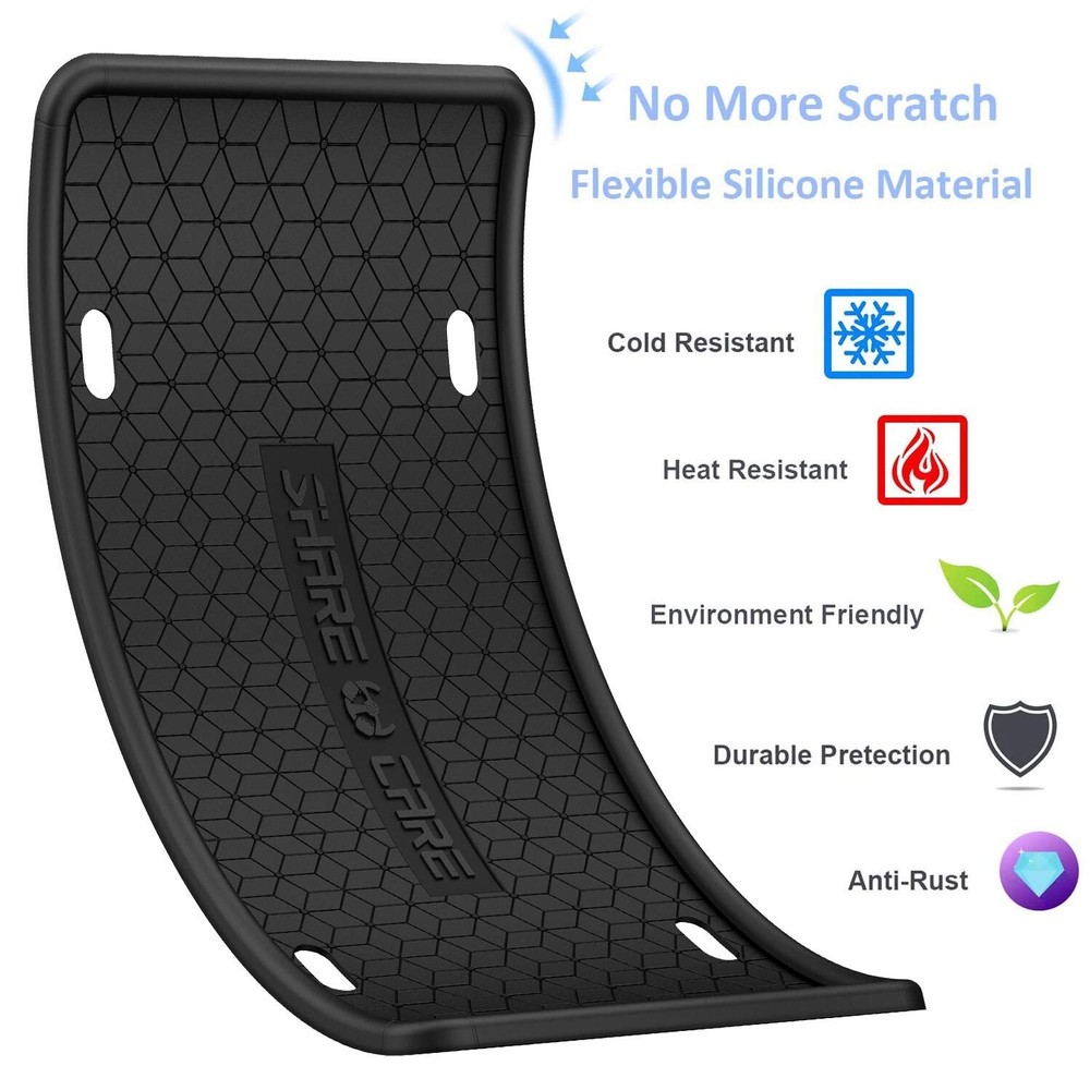 2 Pack Silicone License Plate Frame - Rust Proof & Weather Proof - Black