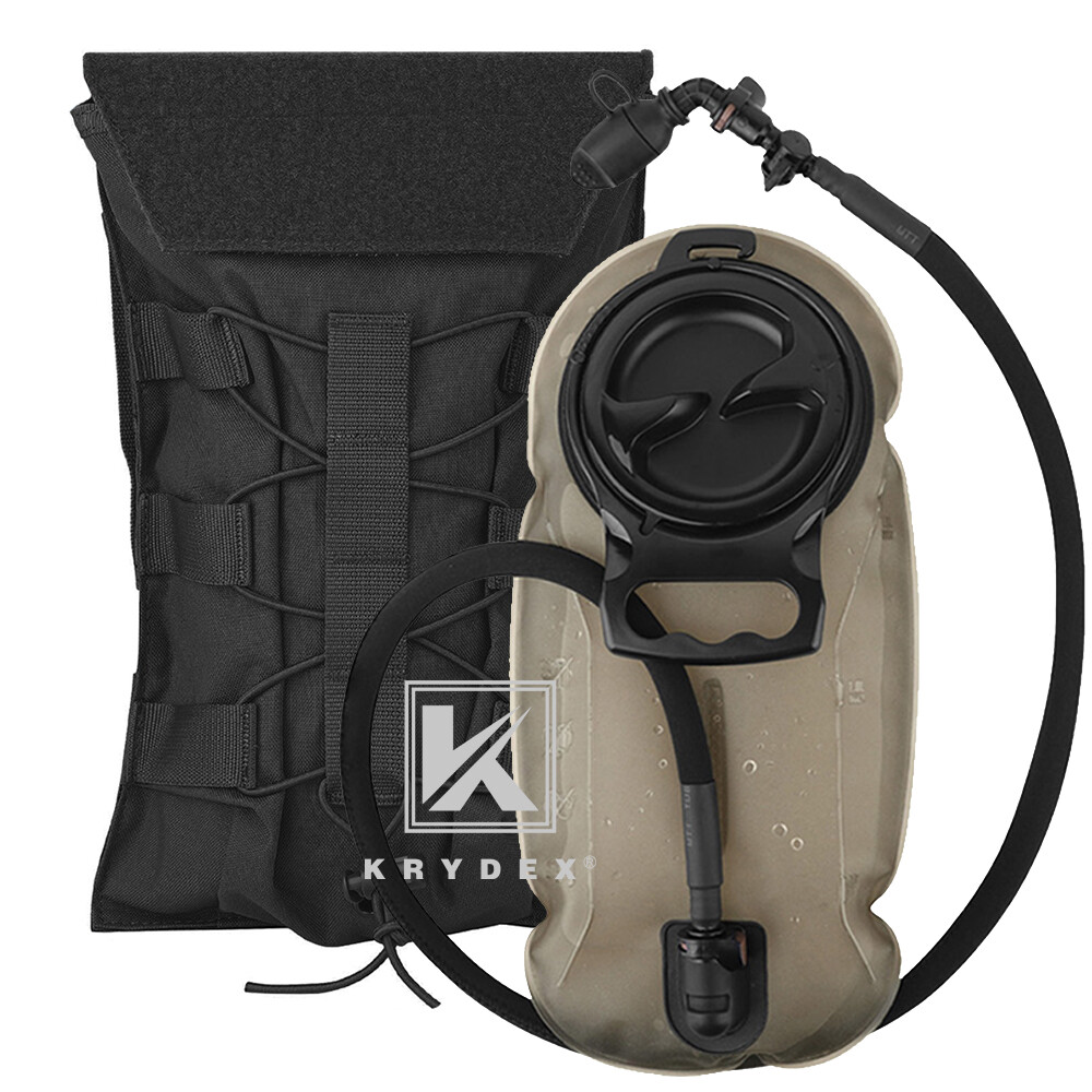 KRYDEX Tactical Hydration Carrier Pack MOLLE Pack Modular 1.5L Water Bladder BK