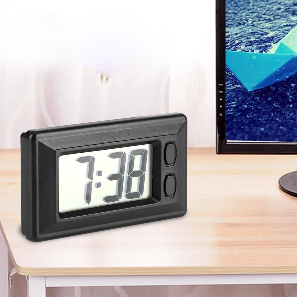 Ultra Thin Digital Clock, Self Adhesive LCD Digital Electronic Clock with Cal...