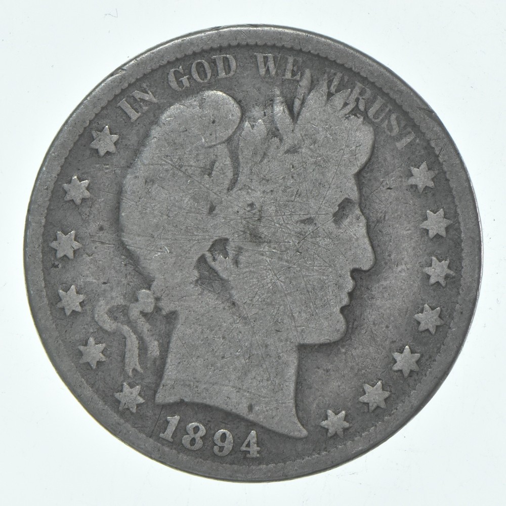 1894 Barber Half Dollar Average Circ 90% Silver
