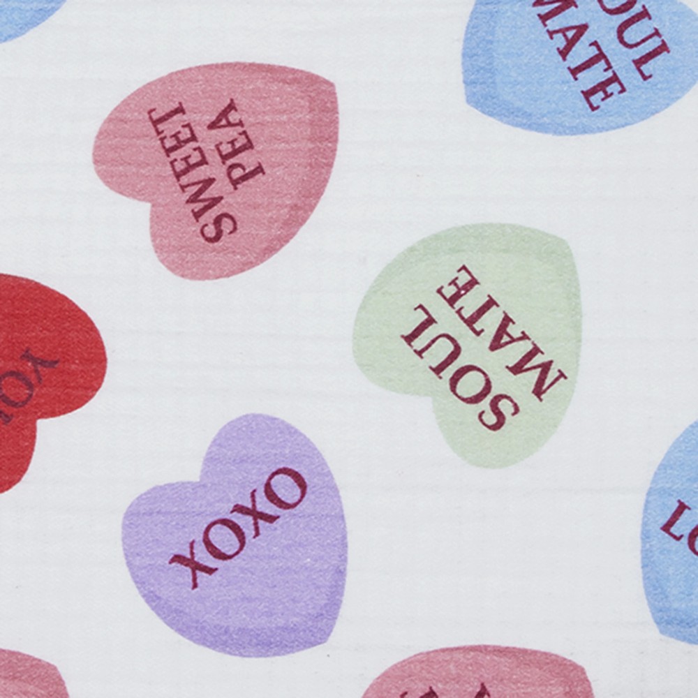 Conversation Hearts Table Runner Cotton