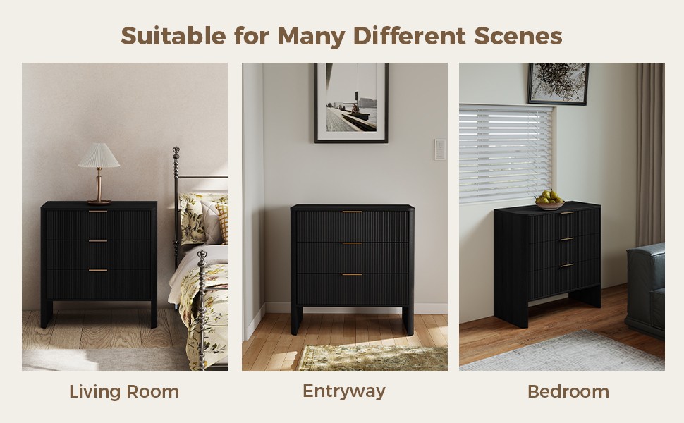 Modern Wavy Pattern Drawer Cabinet For Bedroom Hallway
