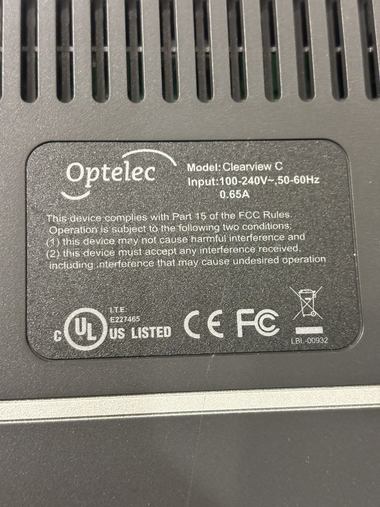 Optelec Clearview C Camera Box System For Low Vision Magnifier