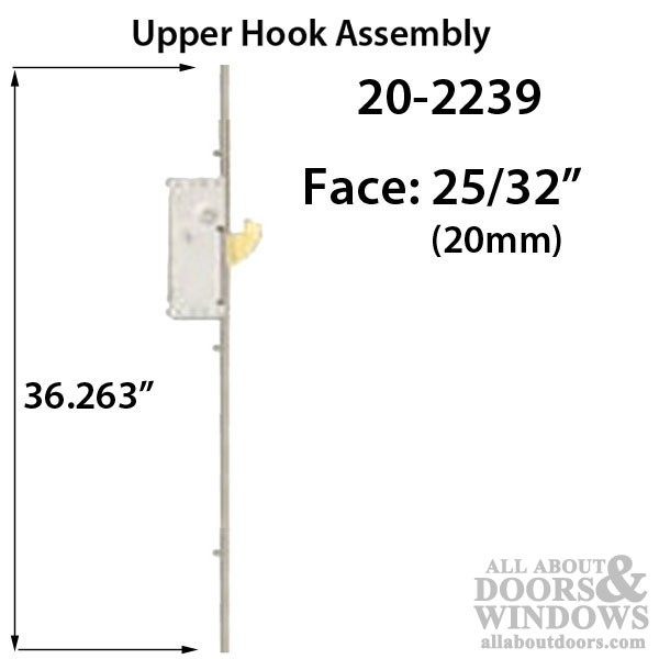 Milgard Multipoint Lock Active Upper Rhino Hook P2000 Mortise Multipoint Lock