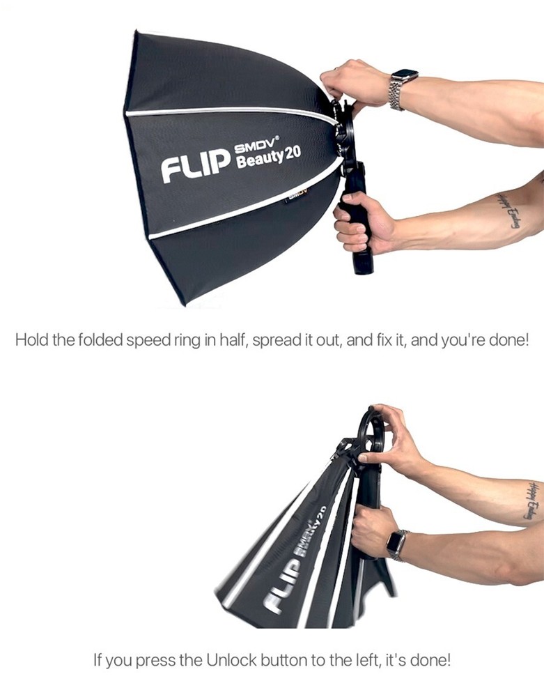 SMDV SPEED-BOX FLIP BEAUTY 24 Quick Diffuser for Bowens Elinchrom Profoto Strobe