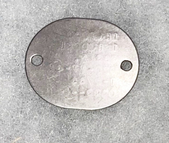 WWII USNR Telford Parks T-44 Single Dog Tag