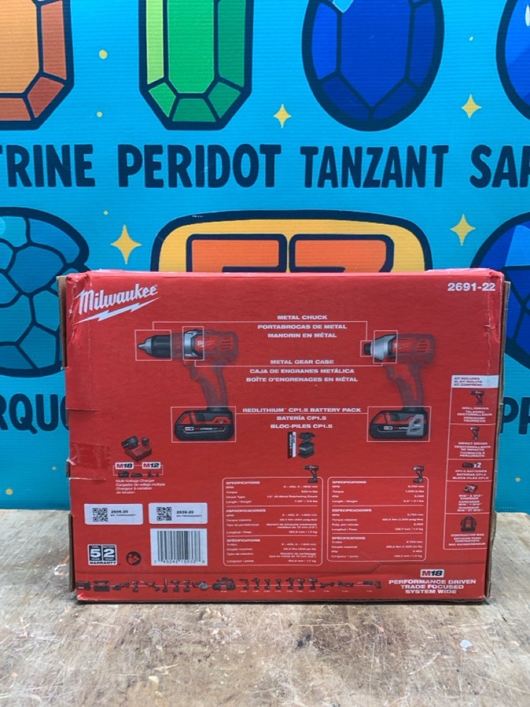 Milwaukee M18 Drill Driver / Impact Driver Combo Kit 2691-22 (E10048458)