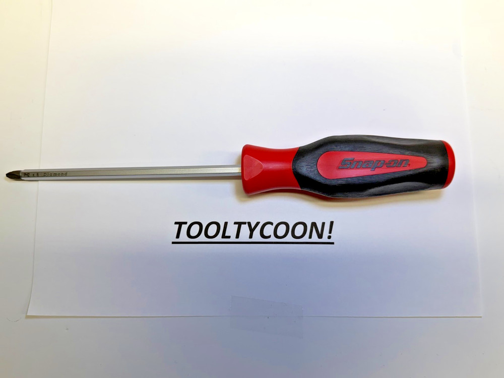 Snap-on Tools NEW RED #2 Phillips Soft Grip Diamond Tip Screwdriver SGDDP62IRBR