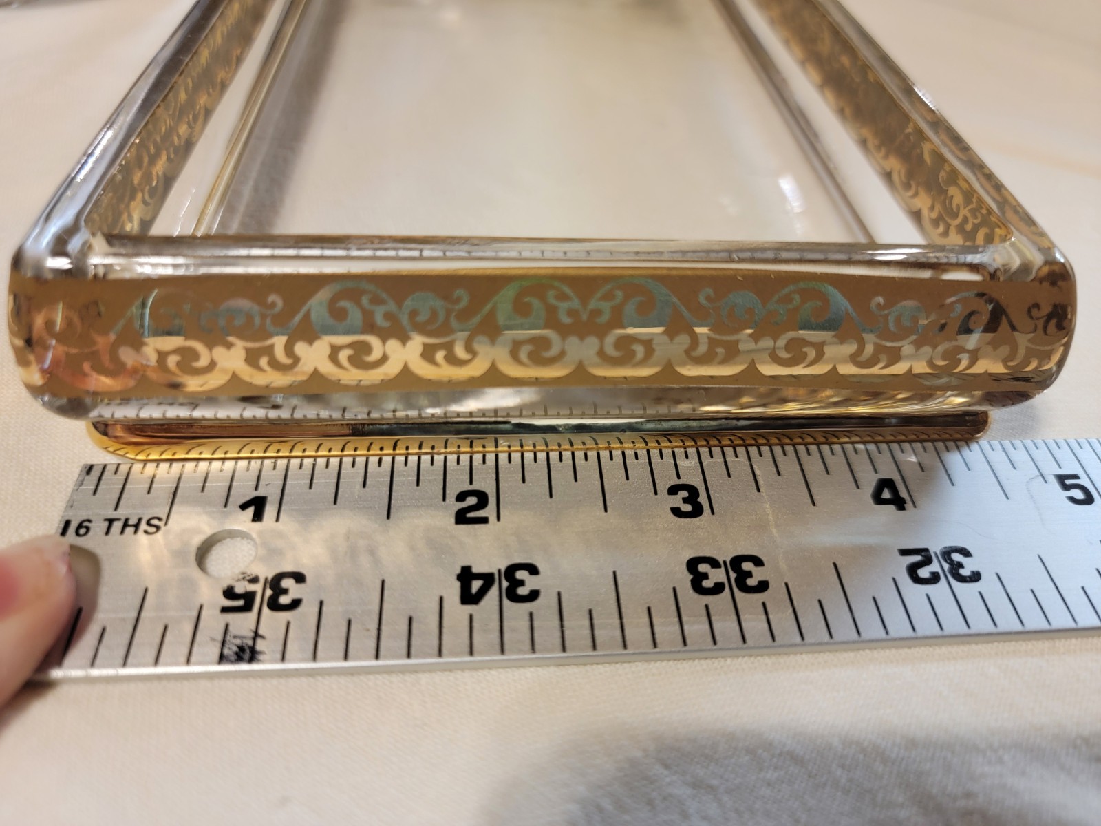 Vintage Gold Trimmed Glass NOBILITY Soap Dish, Tray, & Toothbrush Holder