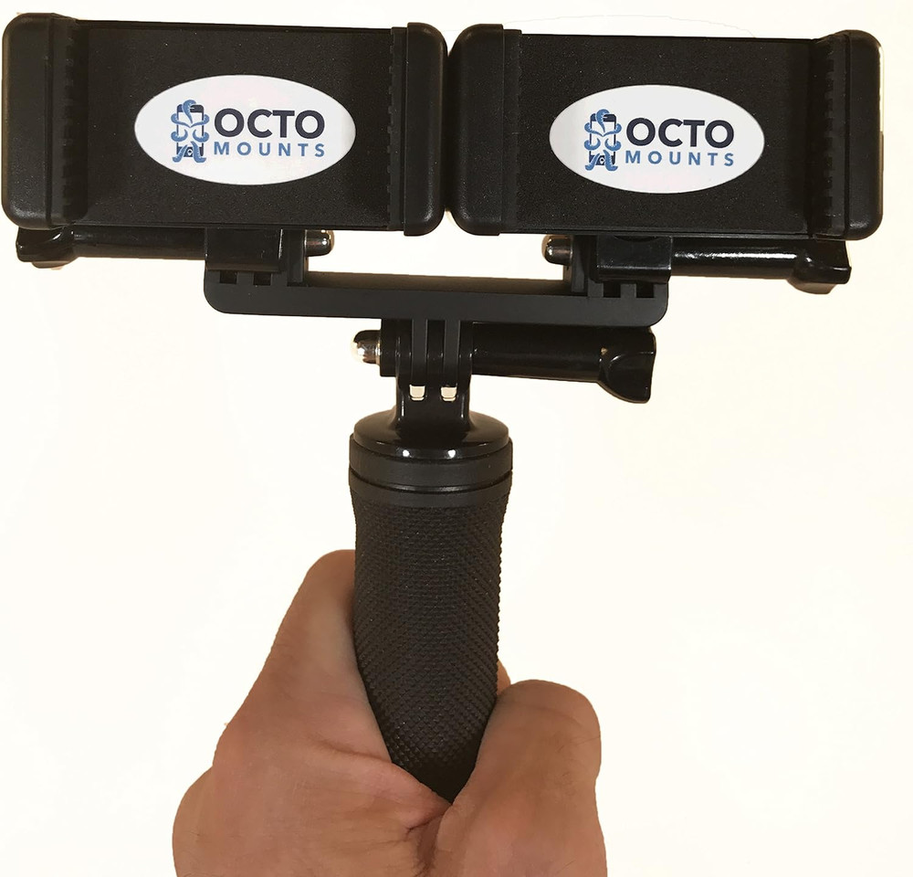 Dual Device Hand-Held Stabilizer for Cell Phone or Gopro Camera. Compatible w...