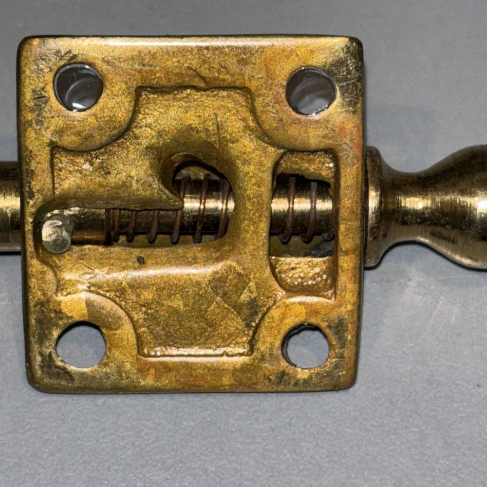 Vintage NOS Spring Loaded Solid Brass Cabinet Door Catch Latch