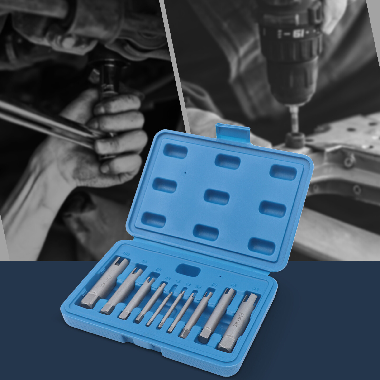 HSS Broken Tap Extractor Removal Tool Set 10 Pcs (1#-10#) 3 or 4 Claws ZS