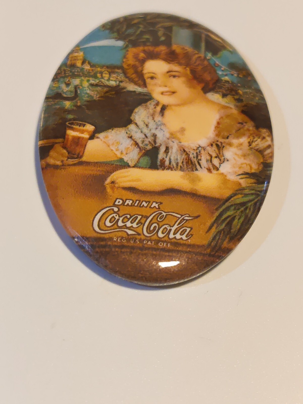 1973 MEMORIAL OF 1909 COCA-COLA ADVERTISING POCKET MIRROR COKE EXHIBITION