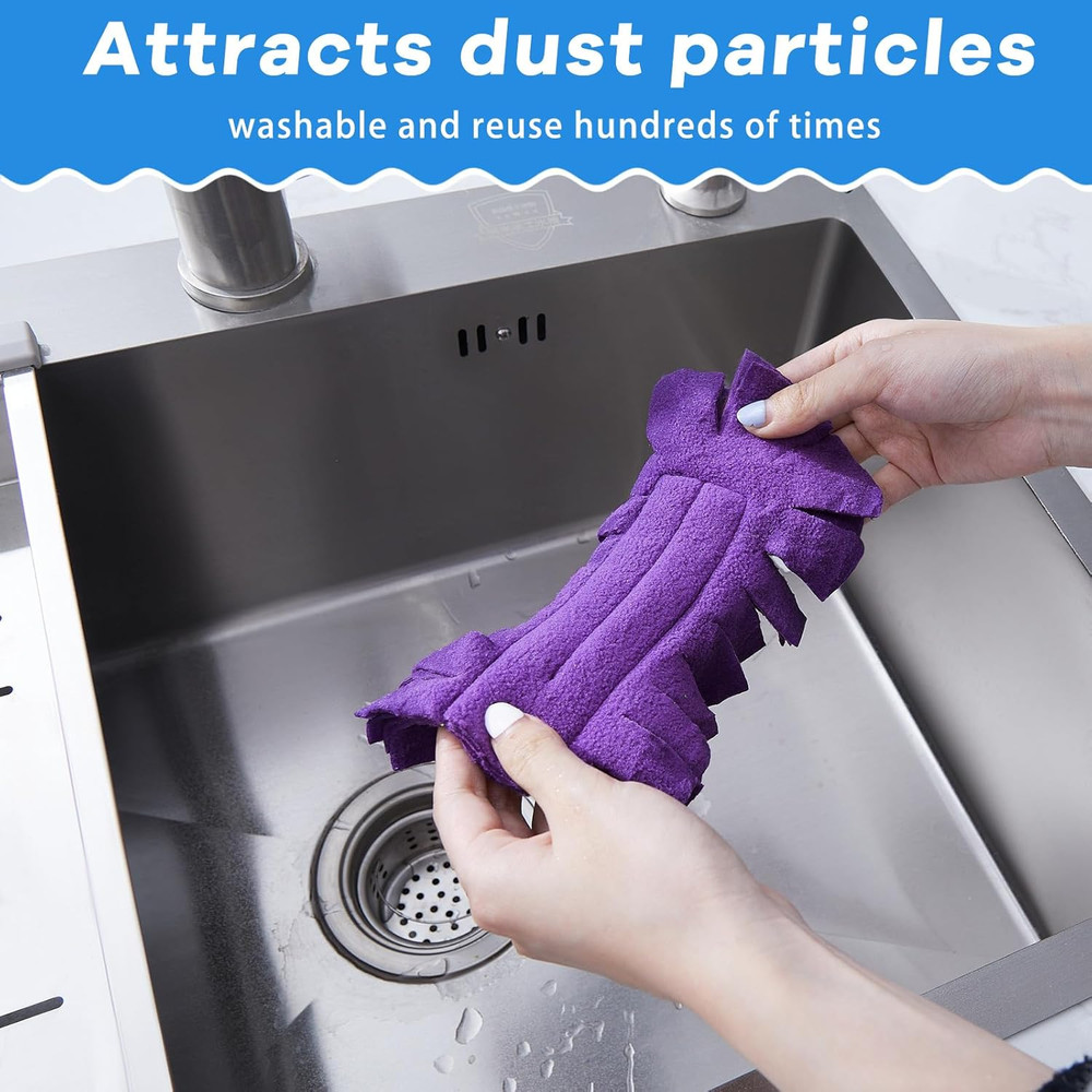 3 Pcs Duster Refill Reusable Fleece Duster Refills Feather Flat Dusters Multi