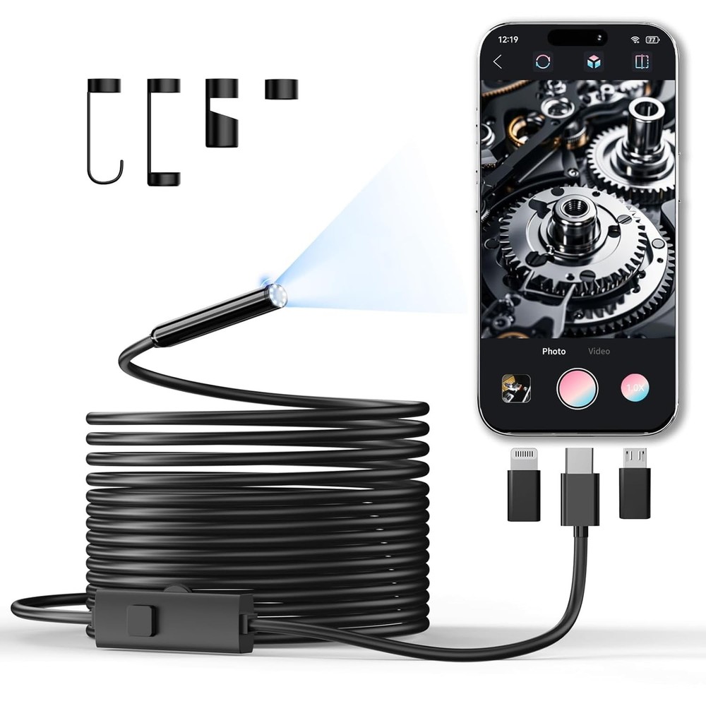 Plug-and-Play Endoscope Camera - Waterproof with Compatible USB Connection