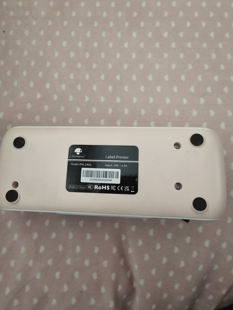 Phomemo PM-246S Label Printer, White, Input 24V 2.5A, Model PM-246S, MPN PM-246S