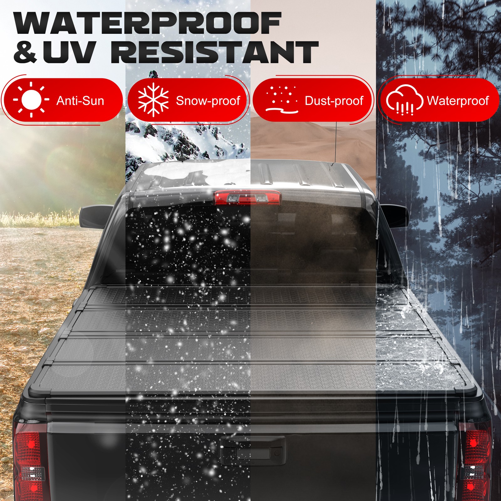 5.7 / 5.8FT 4-Fold Hard Tonneau Cover for Ram 1500 Short Bed 2009-2026 Aluminum