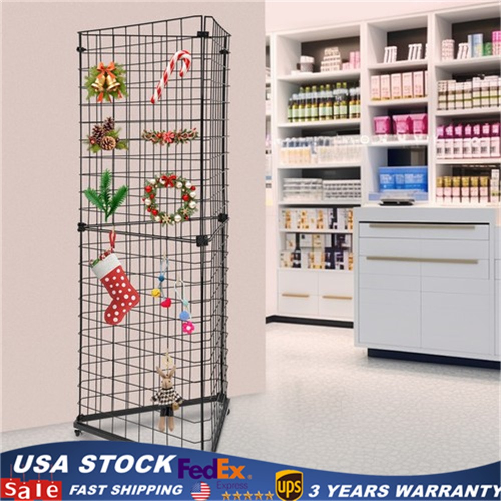 Wire Grid Panel Tower Triangle Display Stand Wire Grid for Retail Display Rack