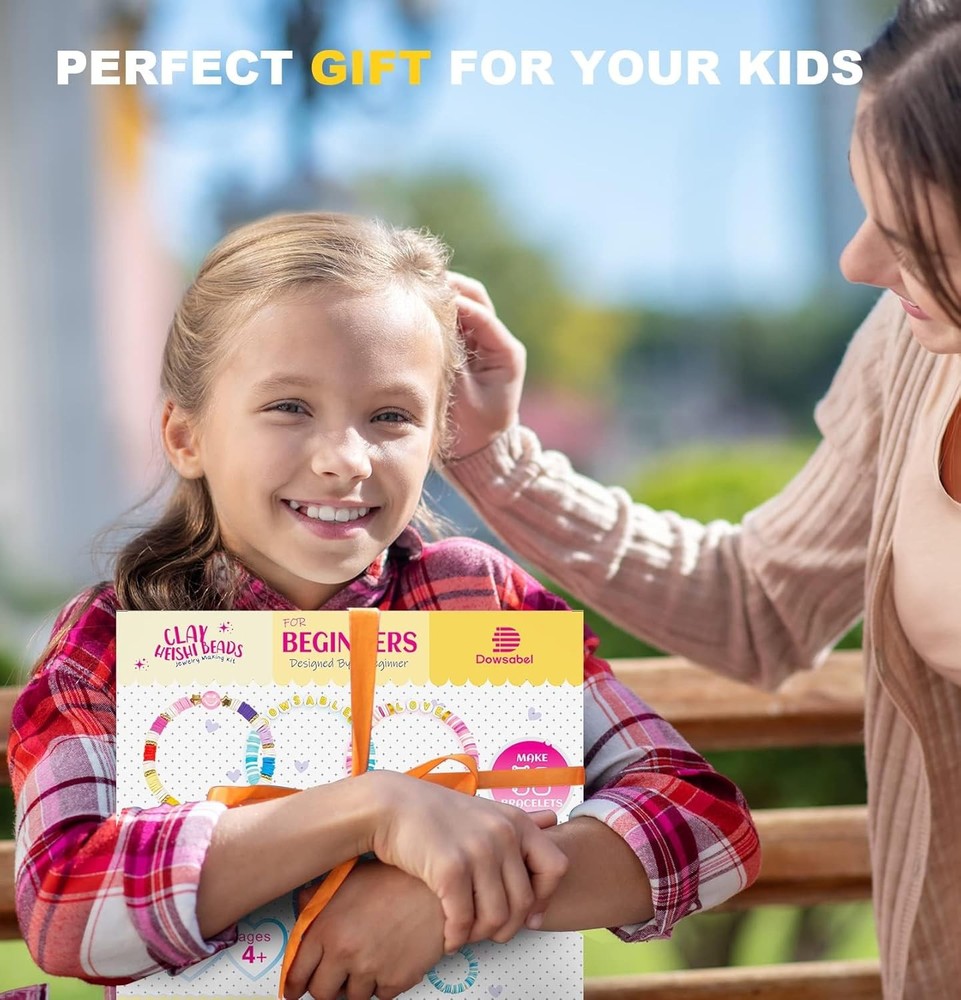 Dowsabel Clay Beads Bracelet Making Kit for Beginner, 5000pcs, Multicolor