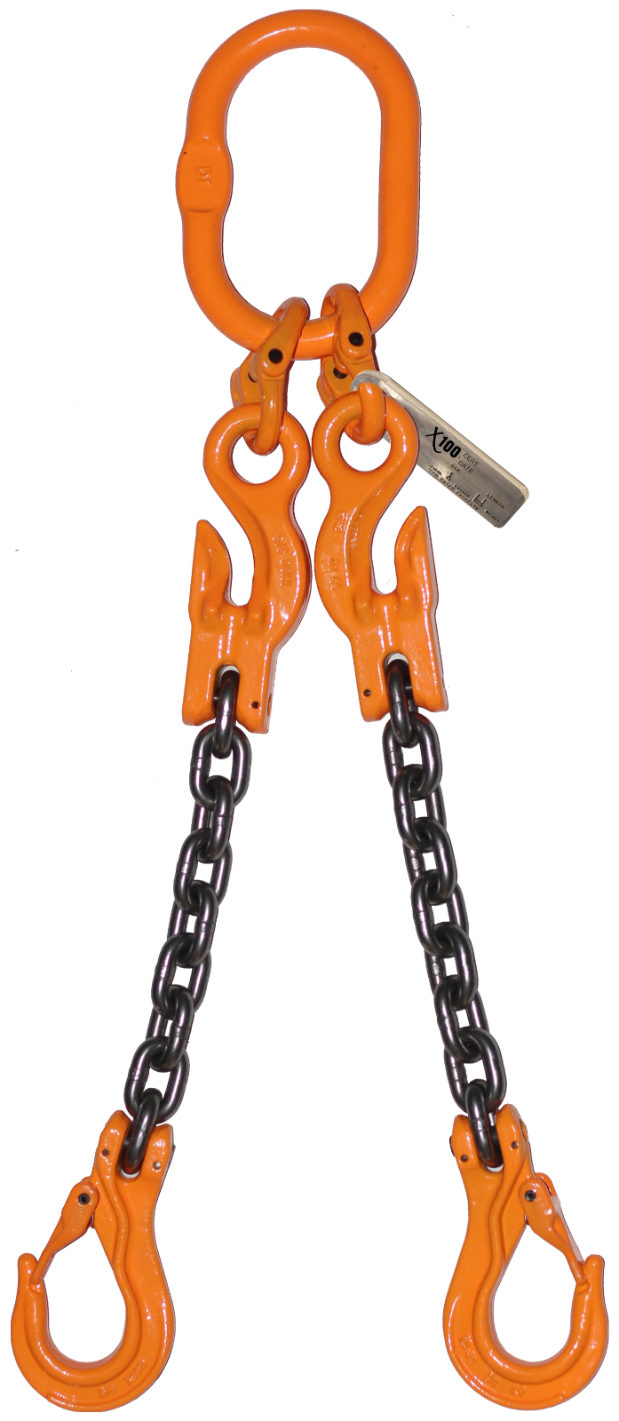 3/8" x 6' Grade 100 2-leg Adjustable Chain Sling Lifting Spreader Safety Latch