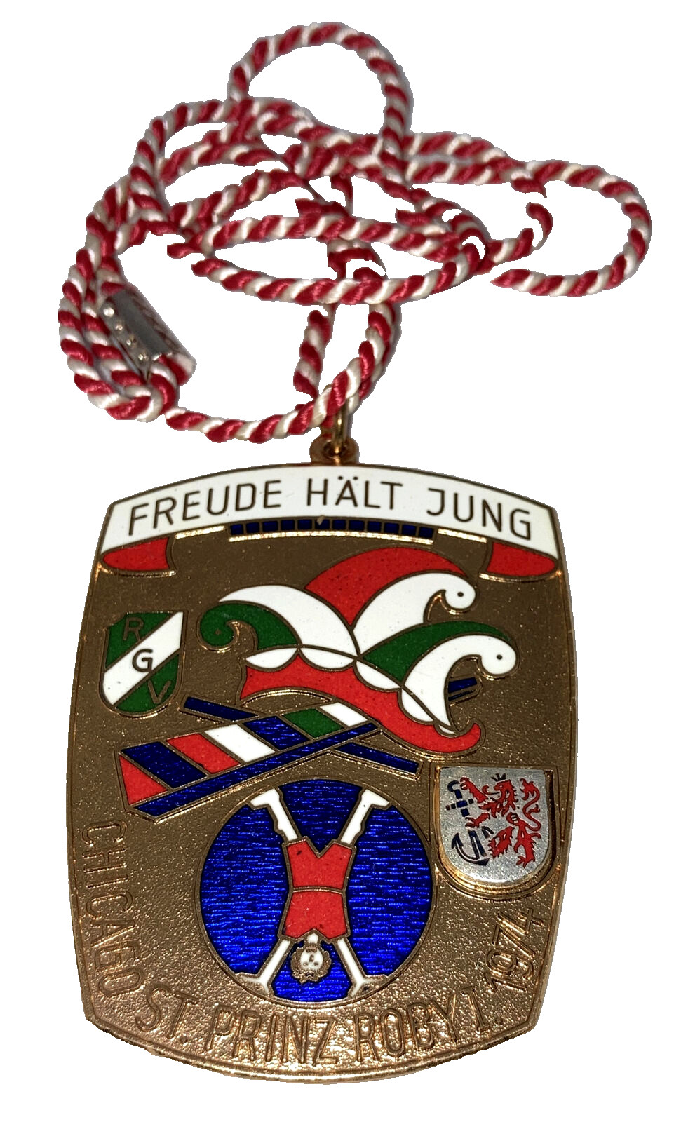 4 vintage Rhein Verein RV Chicago Karneval 1970 -1974 metal order medal