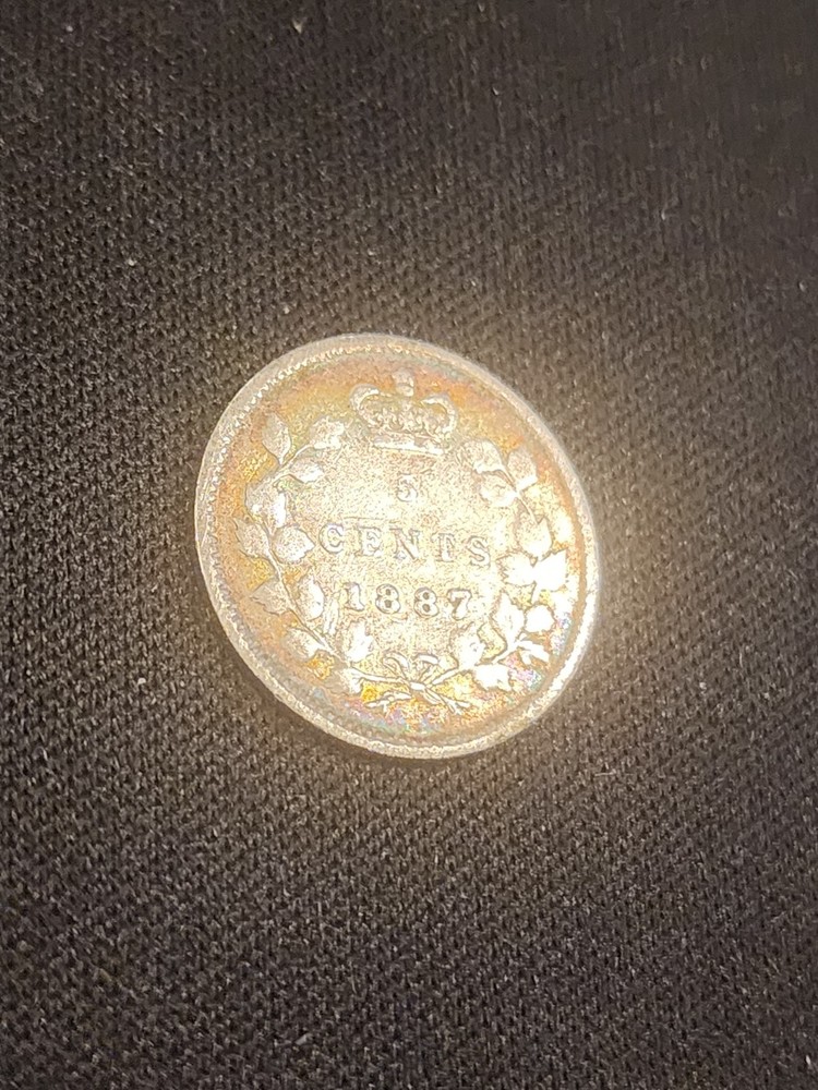 1887 Canada 5 Cents Silver Coin