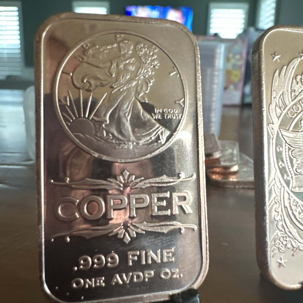 WALKING LIBERTY 1oz AVDP Solid .999 Fine Copper Bar