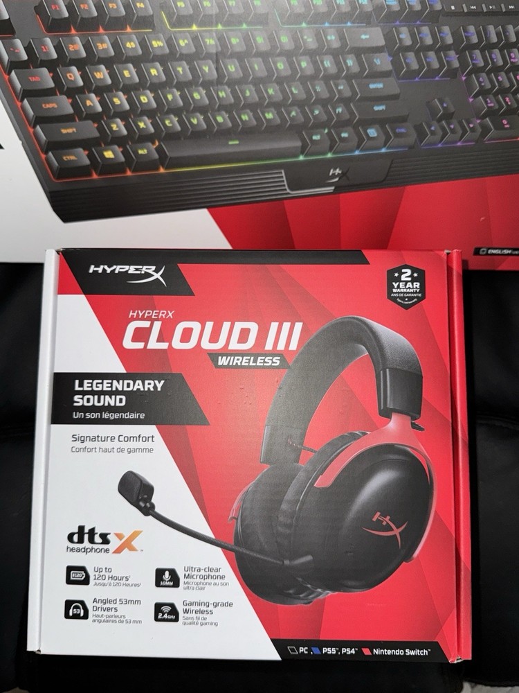 HyperX Gaming Bundle Cloud III Wireless Headset Alloy Core RGB Keyboard Pulsefir