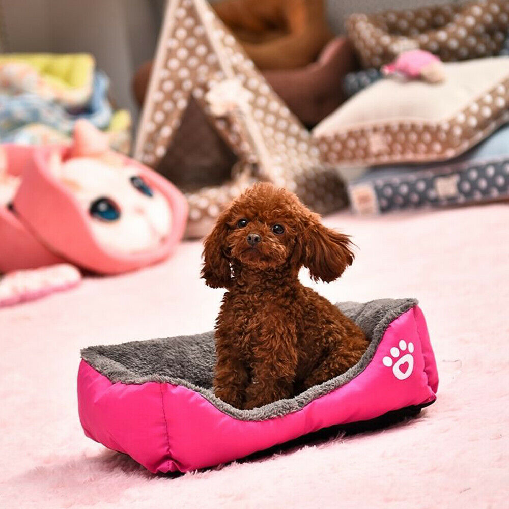 Pet Dog Cat Bed Calming Sleeping Kennel Puppy Super Soft Mat Pad Warm Nest