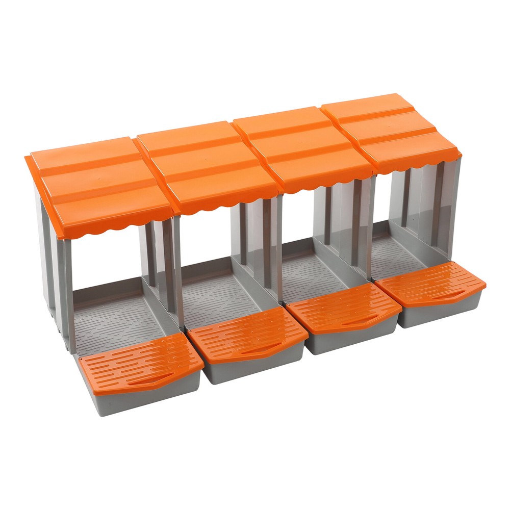 Orange 4-Compartment Chicken Nesting Box - Durable & Easy to Clean
