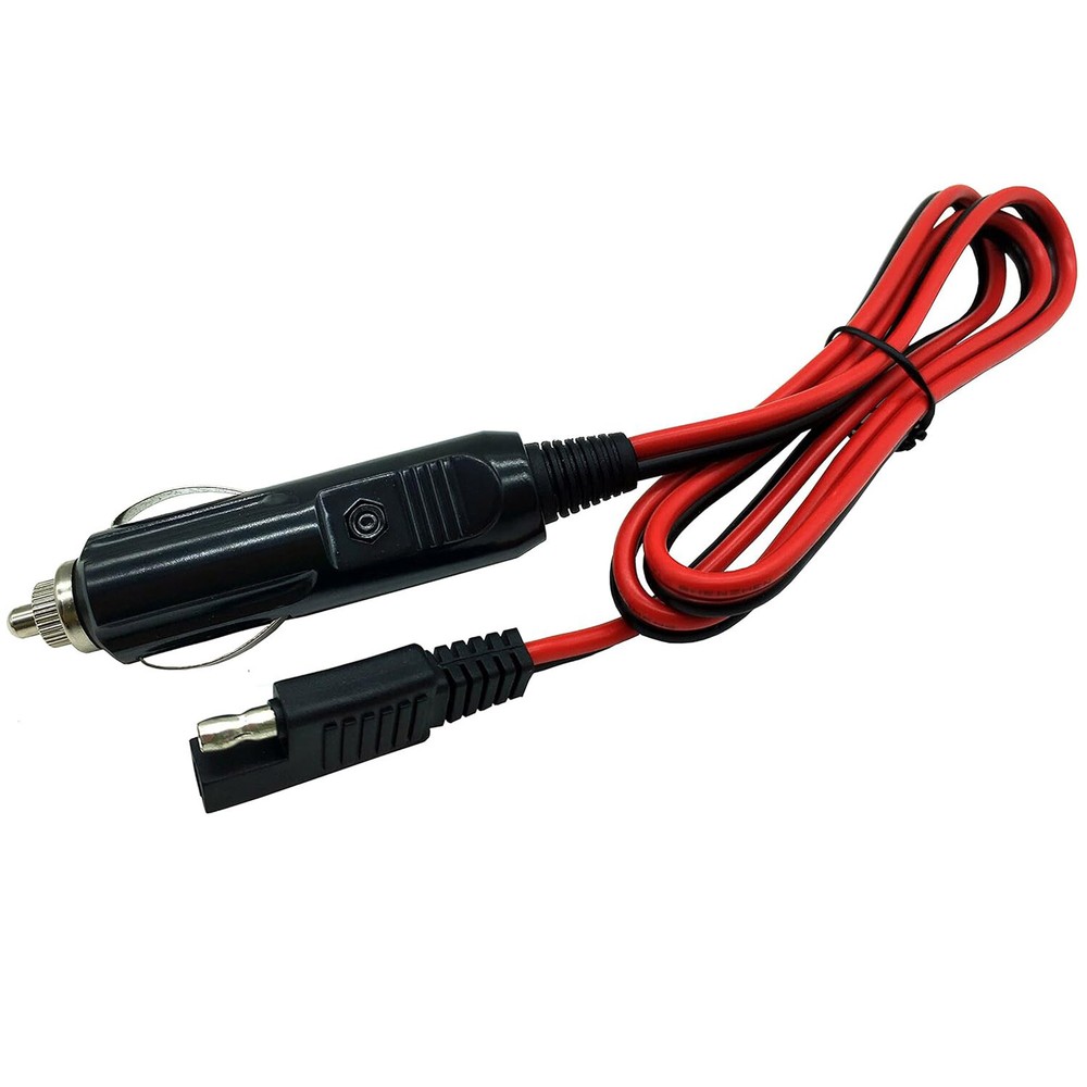 14AWG Adapter SAE to Car Cigarette Lighter Plug Extension Charging Cable W/ Fuse