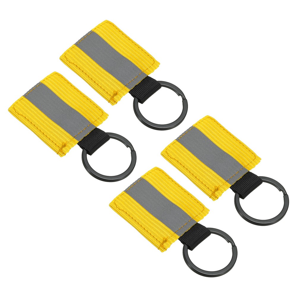 4 Pcs Reflective Keychain Tags, Reflective Zipper Pulls, Golden