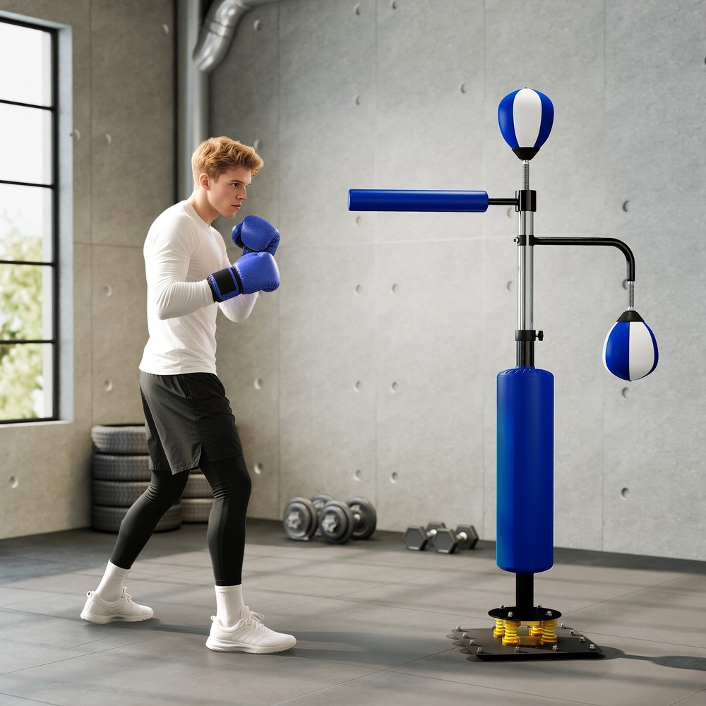 Speed Bag Boxing Bag Stand Reflex Training Equipment, Blue