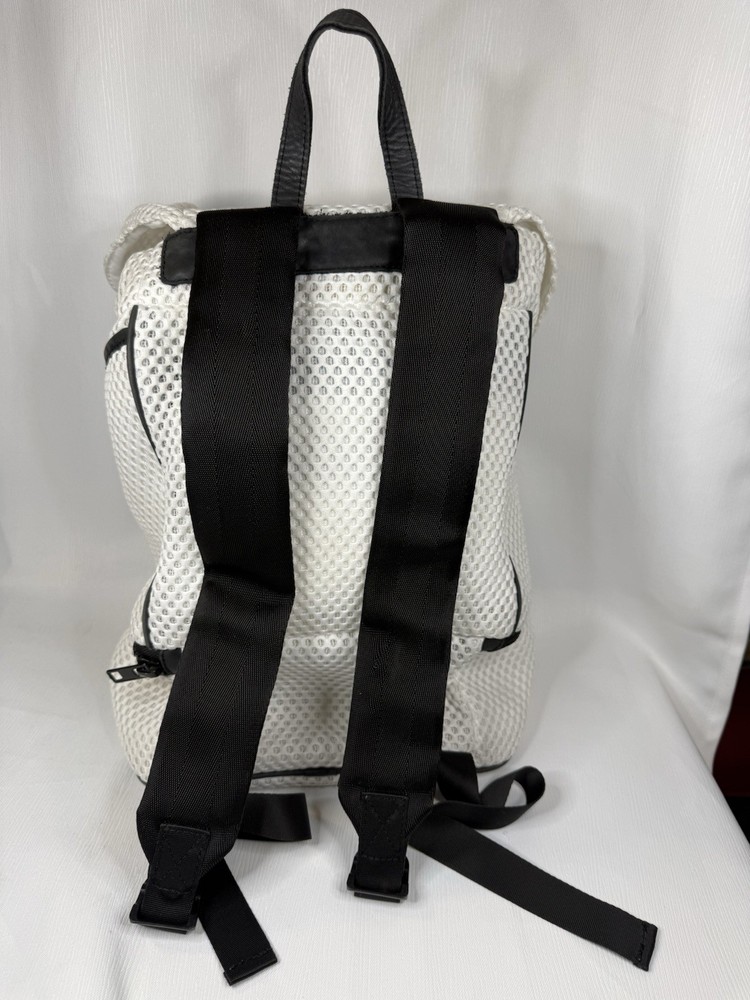 Anya & Niki White Tote Backpack Nylon Drawstring