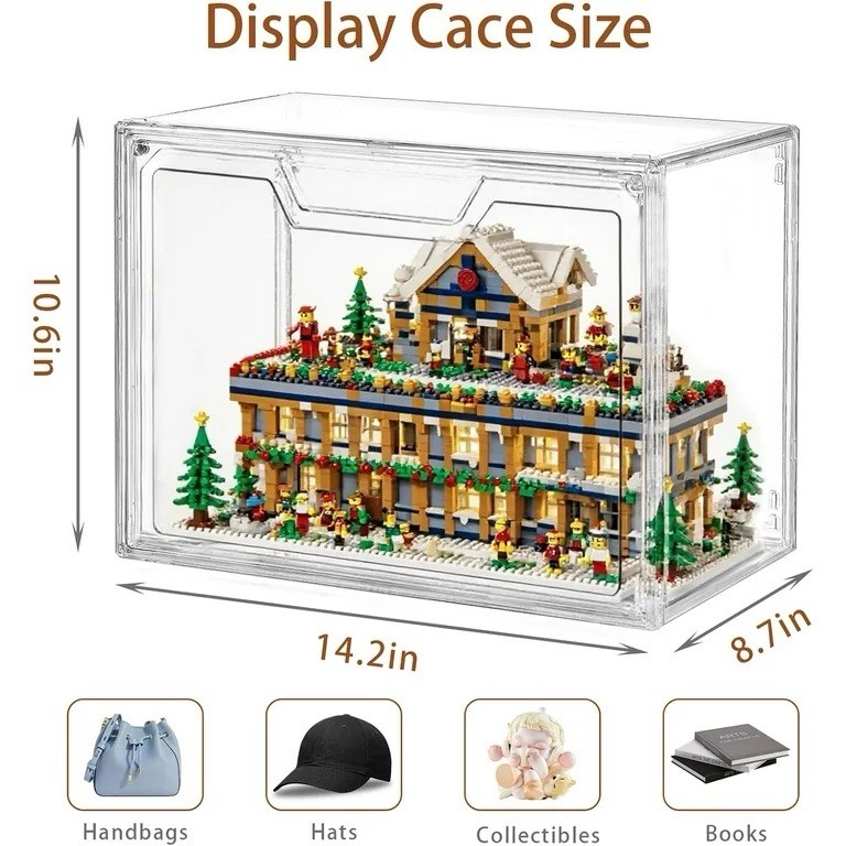 Stackable Storage Bins, Clear Acrylic Display Case, 06-Boxes With Lids