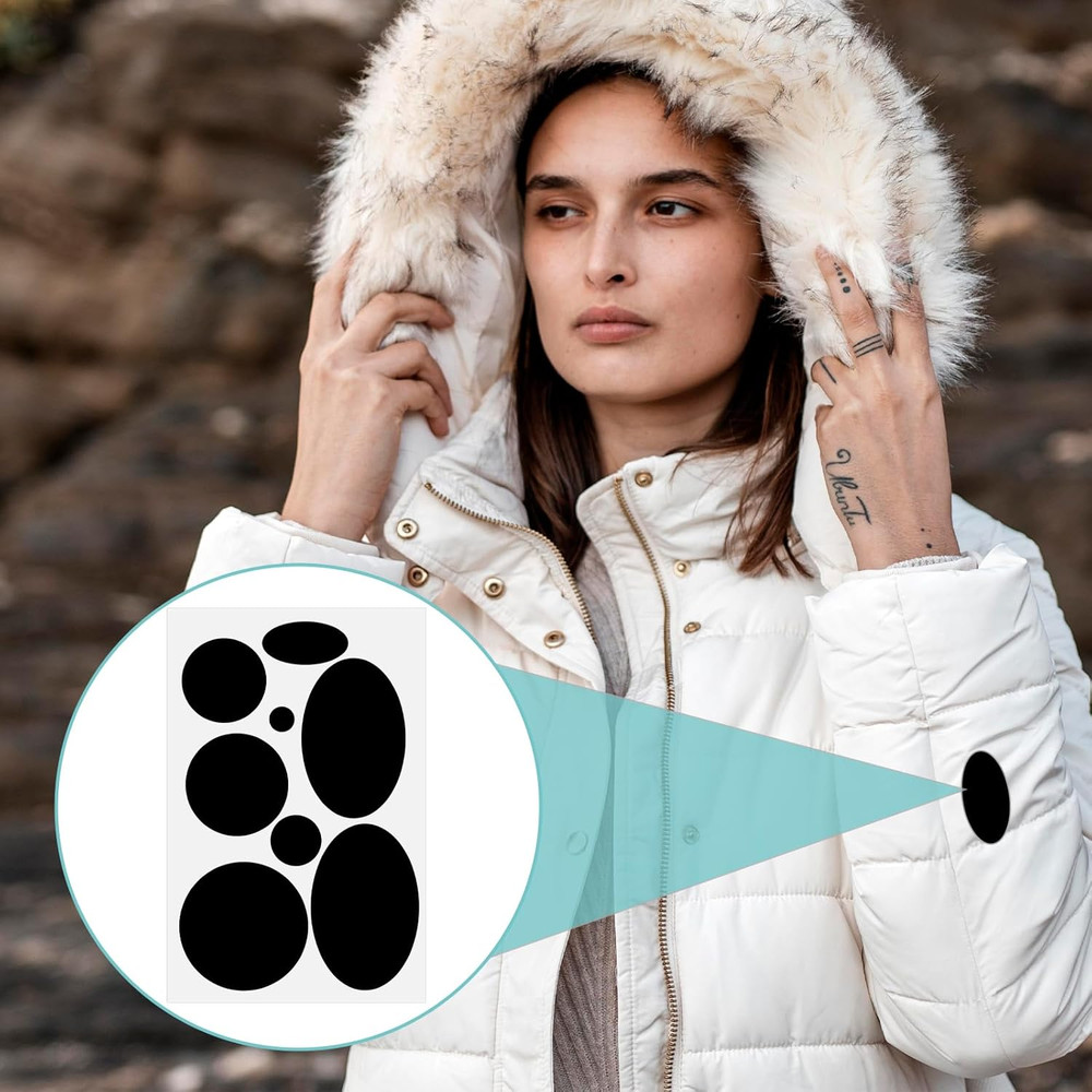 40PCS Puffer Jacket Repair Patch, Black Down Jacket Patch, Nylon Fabric Repair P