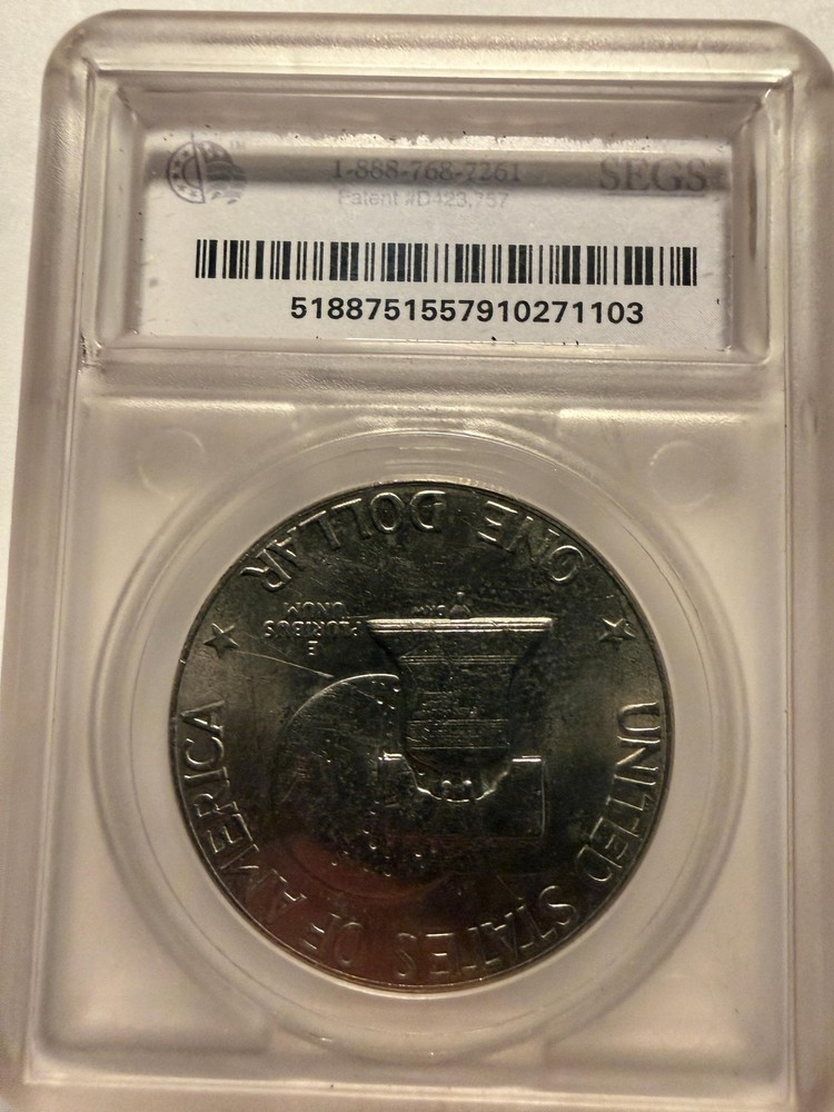 1976-D Eisenhower Dollar Bicentennial Type 2 Reverse Encapsulated Coin